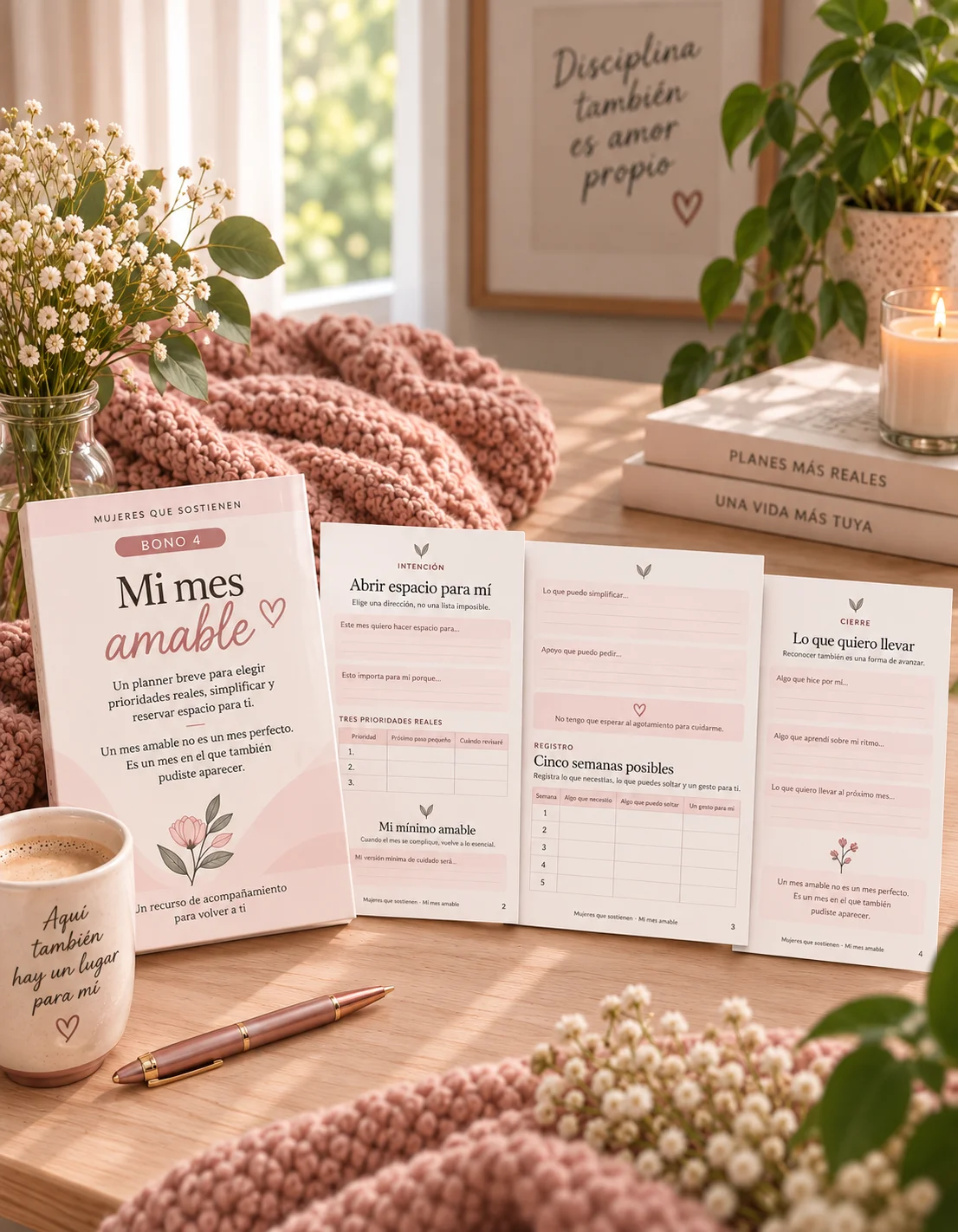 Mockup del planner mensual imprimible