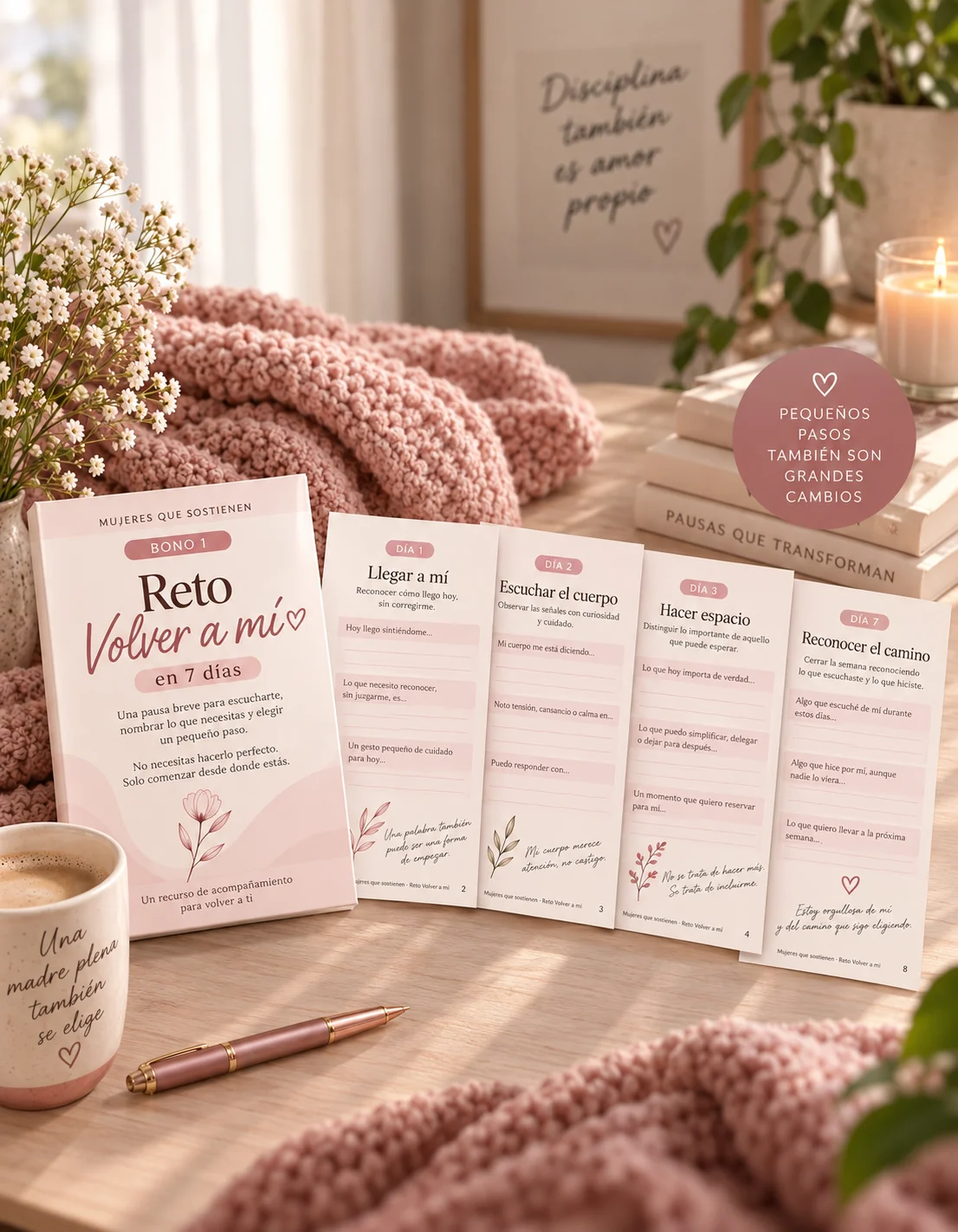 Mockup del reto imprimible de 7 días