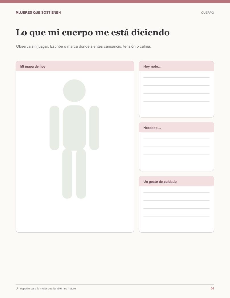 Página interior para escuchar las señales del cuerpo