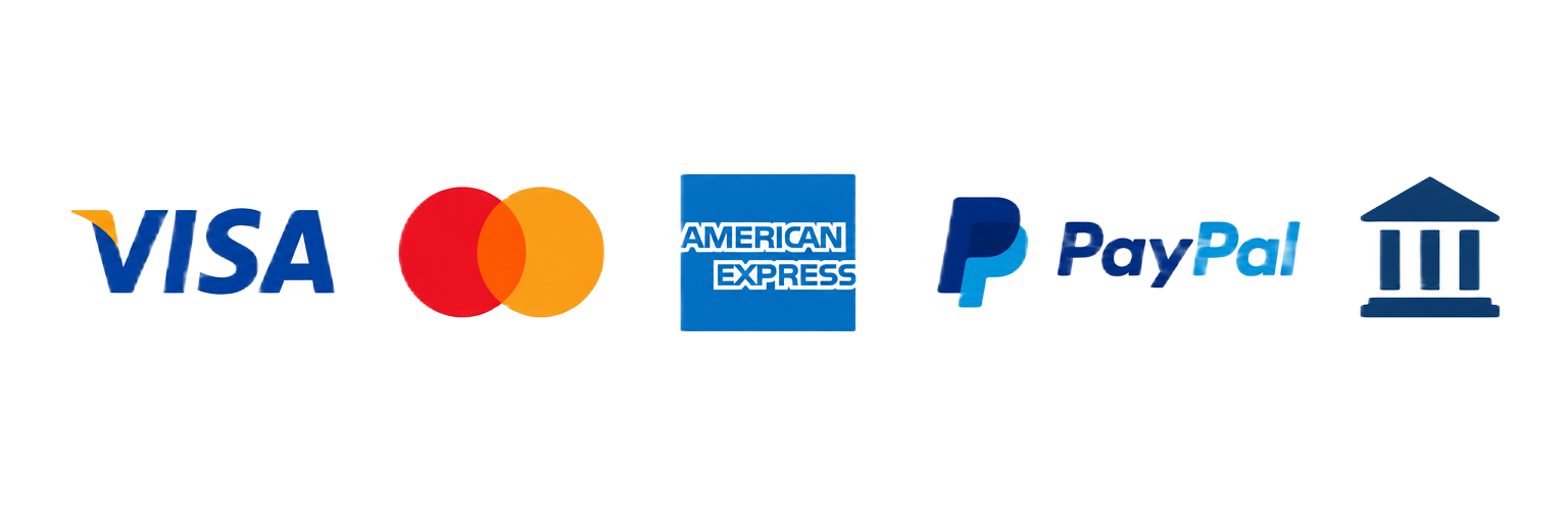 Métodos de pago disponibles: tarjetas, PayPal y transferencia